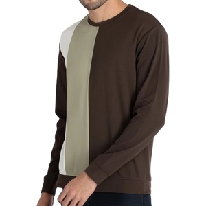 Sweat-shirt à col rond pour homme, coupe classique, tricoté, manches longues, style décontracté, color block - Product Image 3