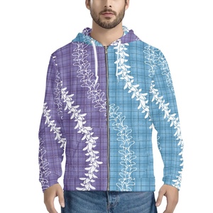 Sweat à capuche zippé pour homme, motif à carreaux, impression par sublimation, polyester respirant, vêtement décontracté pour l'automne - Product Image 5