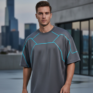 Bulk Supply Plain Blank Oversized <b>T</b> <b>Shirt</b> <b>Heavy</b> Weight 100 Cotton Custom Logo Puff Print Drop Shoulder Gym Tee <b>Shirt</b> - Product Image 5