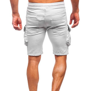 Shorts cargo de sport pour hommes en polyester/coton French Terry respirant à séchage rapide, décontractés, mi-longs, tricotés, avec logo OEM personnalisé, pour l'été - Product Image 4