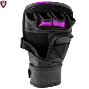 ถุงมือ MMA หนัง PU คุณภาพสูง แบบเปิดนิ้ว ปรับสายรัดข้อมือได้ ปิดด้วยแถบตีนตุ๊กแก บุฟองน้ำ สำหรับศิลปะการต่อสู้ มวย - Product Image 5