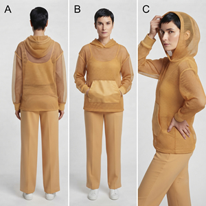 Sudadera con capucha de malla transparente con hombros caídos para mujer, ideal para verano y discoteca - Product Image 5