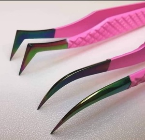 Professional Stainless Steel Fiber <b>Lash</b> Eyelash Tweezers High Quality Precision 10mm Smooth Tip Durable <b>Cluster</b> Tweezer OEM - Product Image 3