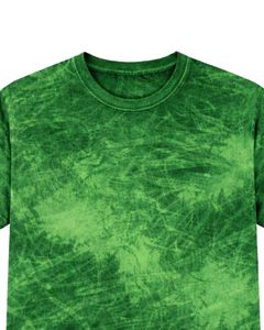 Green Ice Dye T Shirt Men Round Neck Short Sleeve Cotton Casual Streetwear Vintage Wash Custom OEM Wholesale Tee Supplier - Product Image 3