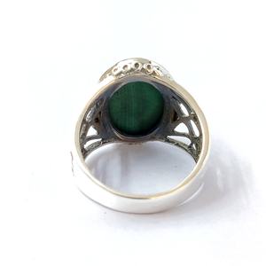 Anillo de malaquita de Plata de Ley 925 Hermosa piedra preciosa natural espiritual Mejor lugar Tienda para ocasiones de boda - Product Image 4