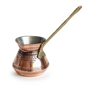 Handmade Hammered Copper Turkish Coffee Pot Cezve Ibrik Wooden Handle Milk Butter Warmer Arabic Greek Coffee <b>Maker</b> Pot - Product Image 5