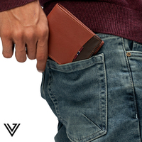 Dompet Pendek Pria Kulit Asli Desainer, Anti RFID, Interior Luas, Tekstur Halus, Cocok untuk Penggunaan Sehari-hari, Tersedia dalam Jumlah Besar