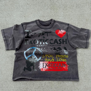 Camiseta Casual para Hombre, Personalizada con Logotipo, Corte Cuadrado, Secado Rápido, 100% Algodón Ecológico, Impresión DTG, Tallas Grandes, MOQ Bajo, Estilo Urbano - Product Image 4