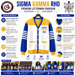 Cardigan vintage anti-rides en acrylique brodé pour femmes de la sororité Sigma Gamma Rho |   Pull à manches longues personnalisable - Product Image 5
