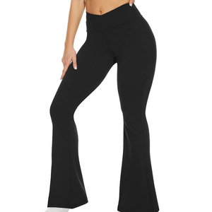 Pantalones de Moda Personalizados para Mujer, Estilo Urbano, Ajustados, Bordados, de Tiro Medio, con Pierna Acampanada, Diseño Floral de Invierno, con Logotipo Cosido - Product Image 6