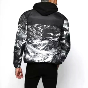 Chaqueta Acolchada para Hombre con Capucha, Resistente al Viento, Ligera, Impermeable, con Cierre de Cremallera y Logotipo Frontal para Invierno - Product Image 4