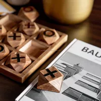 Nouvelle Arrivée Tic Tac Toe Jeu en Bois Jeux de Divertissement pour Adultes et Enfants Stratégie de Conseil Amusante à Prix Abordable Fabriqué en Inde