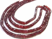 Perles disques Heishi en grenat rouge naturel de qualité AAA, 4-5 mm, de Mozambique, à forage central, facettées, plates, 9 pouces, Gems Valley