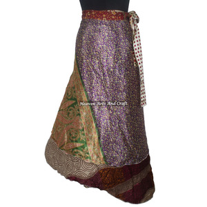 Nuevo Vestido Halter de Seda Reversible de Dos Capas para Mujer, Falda Cruzada de Seda Vintage Mágica de 38 Pulgadas, Estilo Hobo - Product Image 3