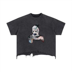 Camiseta Vintage con Logotipo Personalizado en Color Sólido, Nueva Moda, Precios al por Mayor, Camiseta con Efecto Desgastado - Product Image 4