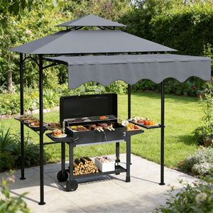 Padiglione per Barbecue da Esterno Grigio Scuro per Intrattenimento all'Aperto - Product Image 1