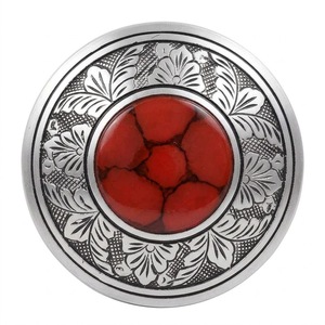 Urna Funeraria de Aluminio Rojo Cereza al por Mayor con Banda de Hojas Plateadas Estilo Adoquín para Cenizas de Adultos, Recuerdo Conmemorativo - Product Image 3