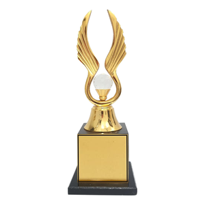 Personalized Decorative Wings <b>Trophy</b> with Crystal Ball Customised Gold-Plated Metal Award Modern Design Portable - Product Image 1