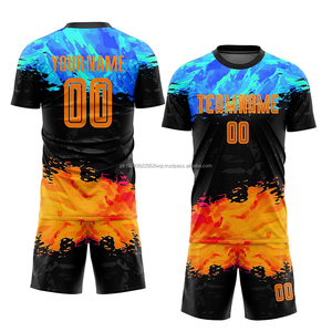 Maillots de football pour hommes adultes imprimés par sublimation uniformes 100% polyester séchage rapide et respirant couleurs personnalisées vêtements de sport de football - Product Image 1