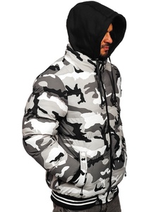 Men's Winter Coated Canvas <b>Puffer</b> <b>Jacket</b> Waterproof Hooded Reversible Eco-Friendly Windproof <b>Cheap</b> Wholesale Warm - Product Image 4