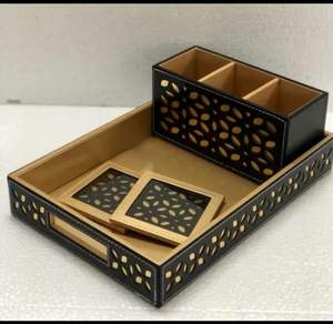 Velora Organisateur de rangement classique en bois à un étage, fait à la main, cuisine et plateau de lit, récipients pour boissons et aliments, usage domestique - Product Image 2