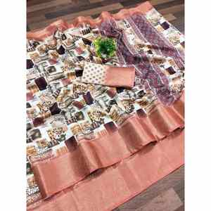 ชุดเดอร์ผ้าไหมพิมพ์ลายดิจิทัล dola ที่น่าดึงดูดพร้อมตัวยึดเกาะของ kanjivaram - Product Image 1