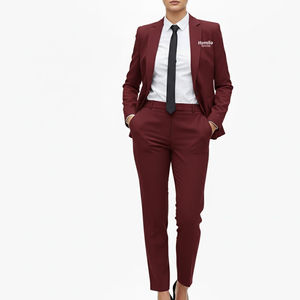 Conjunto de Blazer y Pantalones Slim de Último Diseño, Cierre Cruzado con Botones, Tejido de Algodón y Poliéster, Traje Formal de Negocios para Mujer - Product Image 4