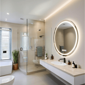 Specchio LED Rettangolare da Bagno 28x20 Pollici, Montaggio a Parete, Vetro Temperato con Funzioni Anti-Appannamento e Anti-Rottura, Ideale per lo Spazzolamento dei Capelli - Product Image 2