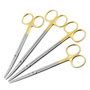 Tijeras Quirúrgicas Curvas para Amígdalas de 15 cm, Acabado Dorado, Insertos de Carburo de Tungsteno, Punta Roma, Construcción de Acero Inoxidable Pasivado - Product Image 5