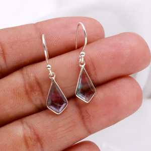 Rainbow Fluorite <b>Stud</b> Earrings 925 Sterling <b>Silver</b> Gold Plated Minimalist Handmade Women's Art Deco Jewelry Wholesale - Product Image 5