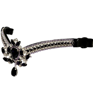 Diadema de Cristal Súper Lujosa para Caballo con Pedrería Brillante -Tamaño Cob- Accesorio de Brida Ecuestre de la India, Arreos para Caballo - Product Image 4
