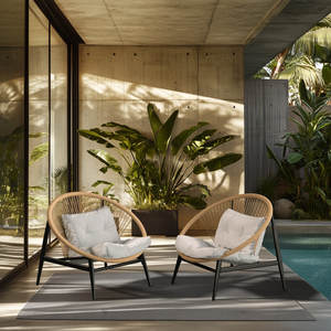 Set of 2 Patio Garden <b>Chairs</b> with <b>Cushions</b> - Product Image 5