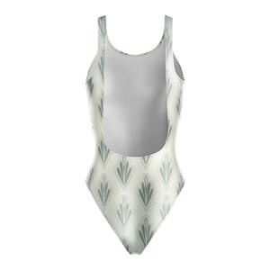 Traje de Baño Deportivo de Cintura Alta para Mujer, Diseño Personalizado con Logotipo OEM, Precio de Fábrica, 1 Pieza, con Flores 3D, Secado Rápido, para Playa - Product Image 5