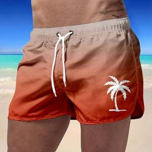 Short de bain imprimé pour homme OEM, taille haute élastique, léger, en Spandex et Polyester, séchage rapide, protection UV, pour l'été et la plage - Product Image 2