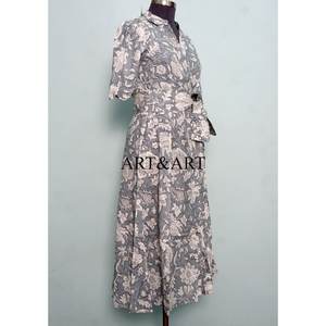 Vestido Midi de Algodón 100% para Mujer, Casual, Cómodo, para la Playa, Fiestas, Diseño Elegante, Cintura Natural, Estampado Floral - Product Image 5