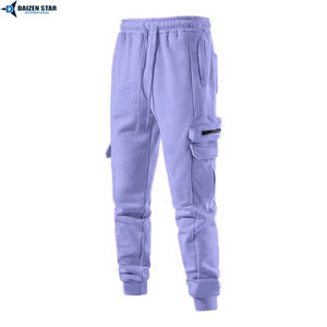 Conjunto Deportivo Morado con Capucha para Hombre, Sudadera de Manga Larga Informal, Pantalones de Color Sólido, Transpirable, de Poliéster, para Otoño - Product Image 4
