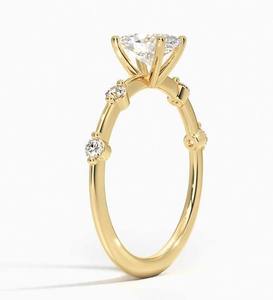 แหวนหมั้นเพชรแล็บโกรว์ 14k ทองคำขาว 925 เงินแท้ สี E ทรงบริลเลียนท์คัท สไตล์ชาติพันธุ์ สำหรับผู้หญิง - Product Image 3
