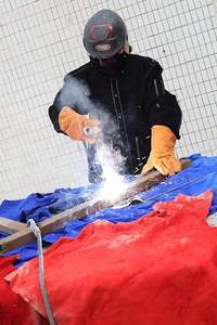 Leather Welding Jacket Heavy Duty with Sleeve <b>Heat</b> Flame Resistant Cowhide <b>Coat</b> Safety Clothing for Men Women - Product Image 4