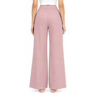 Mid Waist <b>Womens</b> Flare <b>Trousers</b> Premium <b>Stretch</b> 100% Cotton Eco-Friendly OEM ODM Private Label Clothing Supplier Factory Elegant - Product Image 4
