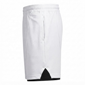 Pantalones Cortos Deportivos de Cintura Media con Bolsillos, Tejido Transpirable 100% Algodón, Color Sólido, Logotipo Frontal, Ropa Informal para Entrenamiento, Gran Venta - Product Image 2