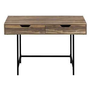 Scrivania Moderna Contemporanea da 48 Pollici per Ufficio e Casa con Cassetti Portaoggetti, Laminato Marrone e Metallo Nero - Product Image 6