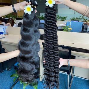 Extensions de cheveux humains naturels Remy 10A de qualité supérieure, 100 % alignées sur les cuticules, à trame unique, avec dentelle, ondulées, sans produits chimiques, vente en gros - Product Image 1