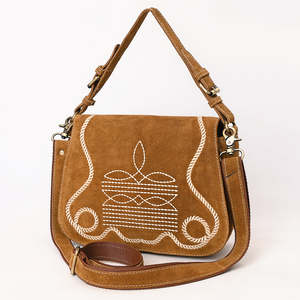 Brown Suede Bohemian Crossbody Bag Women Vintage Embroidered Western Shoulder <b>Handbag</b> - Product Image 2