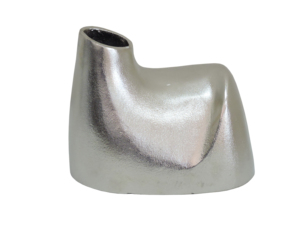 Florero Moderno de Metal Plateado - Florero Escultural Asimétrico, Arte Decorativo Minimalista para Mesa, para Hogar Contemporáneo - Product Image 3