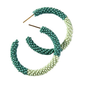 Pendientes al por mayor, rojos y blancos, bordados a mano con cuentas de semillas para niñas, al mejor precio desde India - Product Image 5