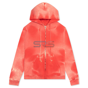 Sweat à capuche unisexe délavé effet soleil, manches longues, pull-over, design moderne, mode urbaine, confortable, broderie frontale - Product Image 1