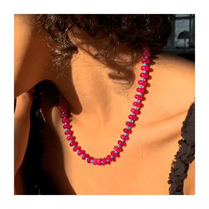 Collier de perles irrégulières en résine faites à la main, multicolores, bijoux de mode, artisanat moulé, pour femmes et filles - Meilleures ventes - Product Image 6