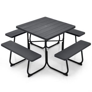 Set da Giardino per Esterni: Tavolo da Picnic con 4 Panche e Foro per Ombrellone, Ideale per Picnic e Relax al Sole - Product Image 4