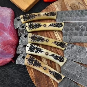 Custom Hand Forged Damascus Steel Chef <b>Knife</b> <b>Set</b> Daily Use <b>Sharp</b> Blade <b>Knife</b> for Vegetable Cutting in USA Kitchen - Product Image 4
