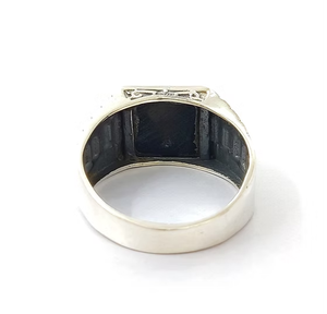 Classic Square Design 925 Silver Band Black Onyx Gemstone Vintage Ring Unisex Trendy for Any Occasion Party <b>Weeding</b> Jewelry - Product Image 2